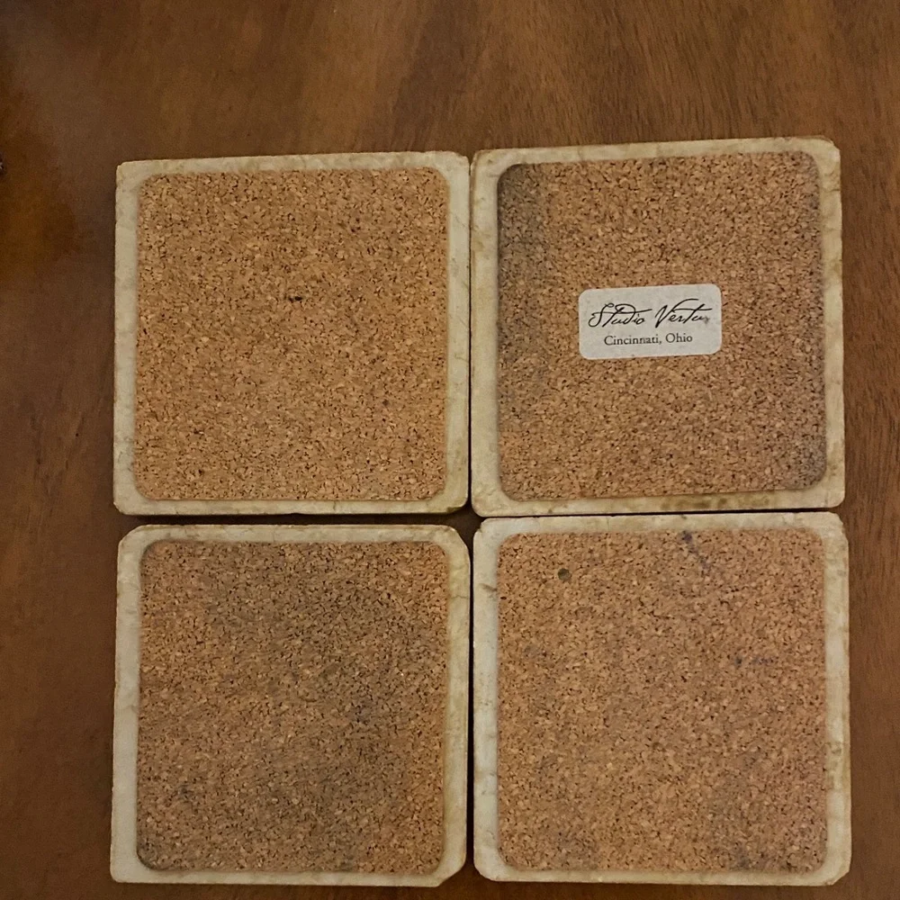 Vintage Style Coaster Set with French Illustrations